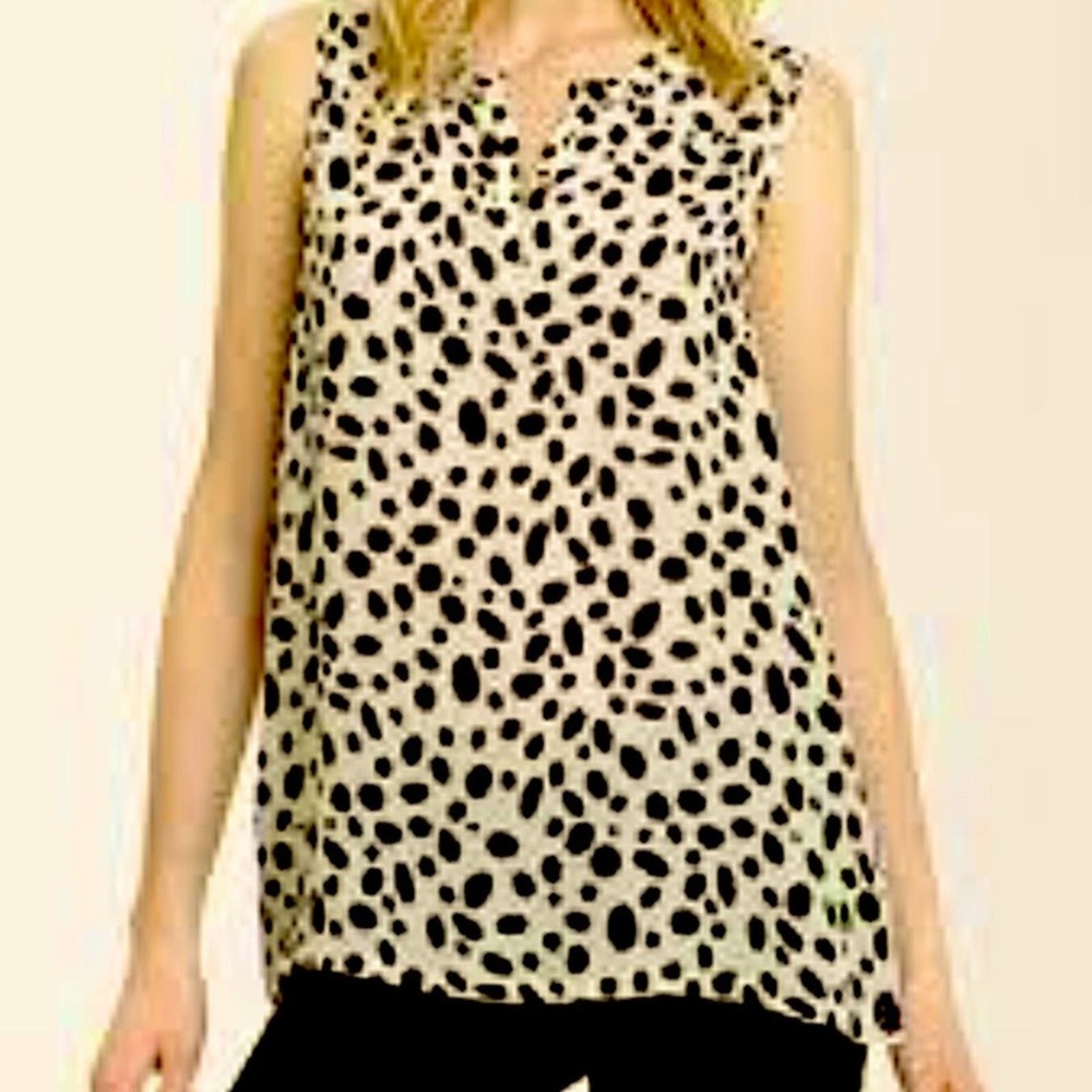 Pleione leopard print sleeveless blouse 3X